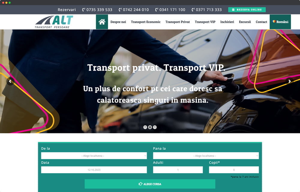 Alt Transport Website Mockup Portofoliu