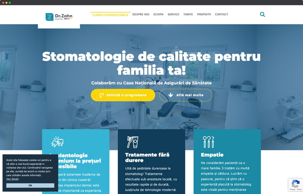 Dr Zahn Website Mockup Portofoliu