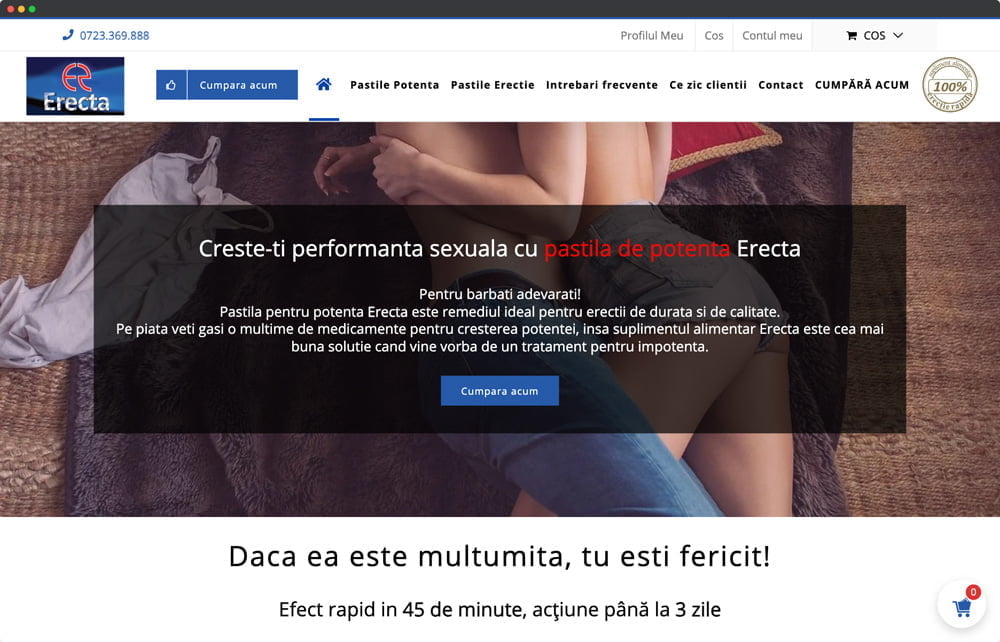 Erecta Website Mockup Portofoliu