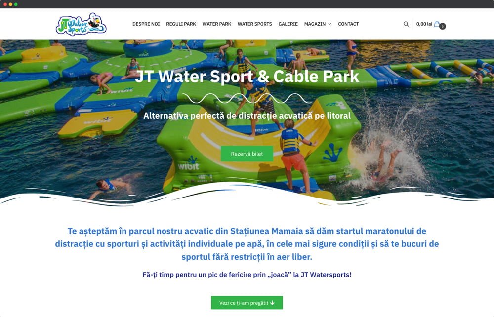 Jt Water Sports Website Mockup Portofoliu