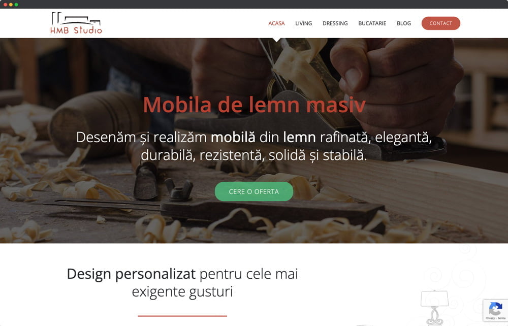 Mobila Lemn Website Mockup Portofoliu