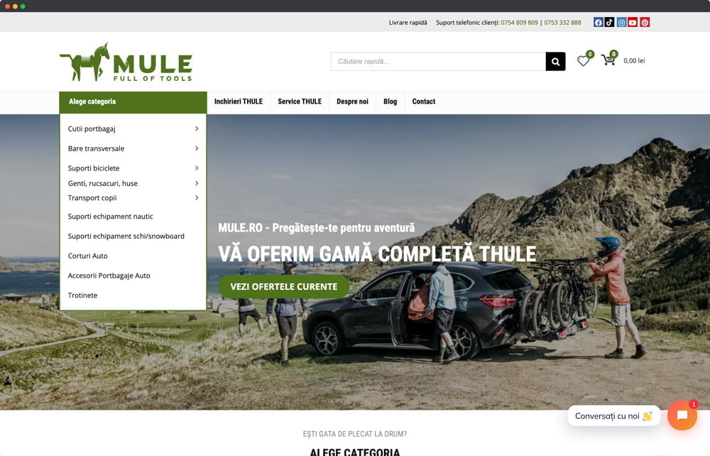 Mule Website Mockup Portofoliu