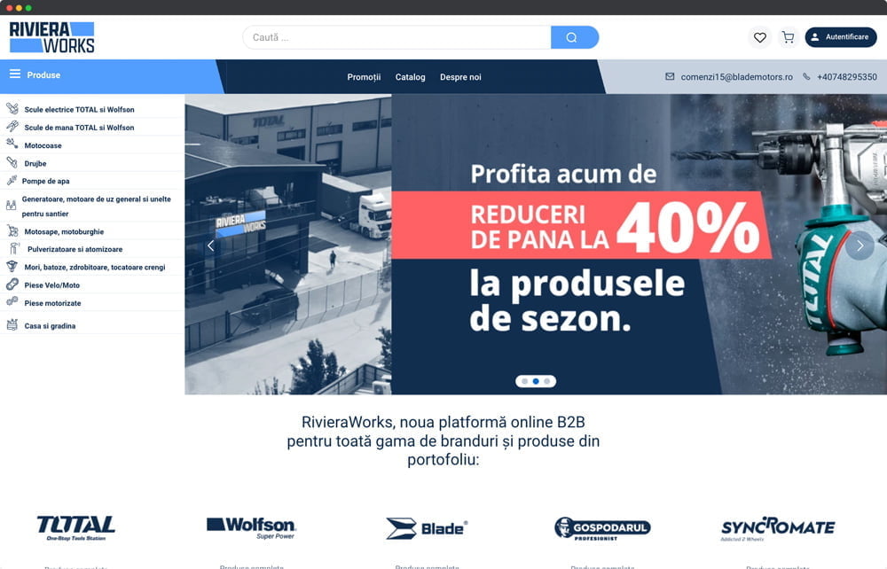 Riviera Works Website Mockup Portofoliu