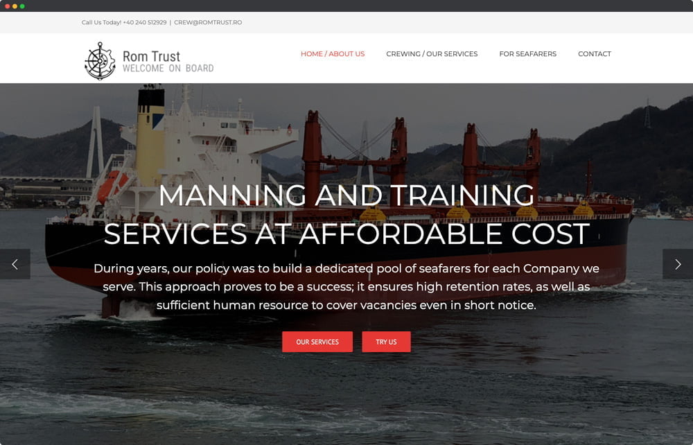 Rom Trust Website Mockup Portofoliu