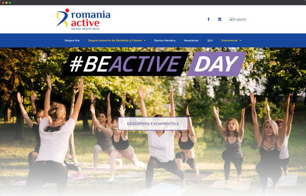 Romnia Be Active Website Mockup Portofoliu