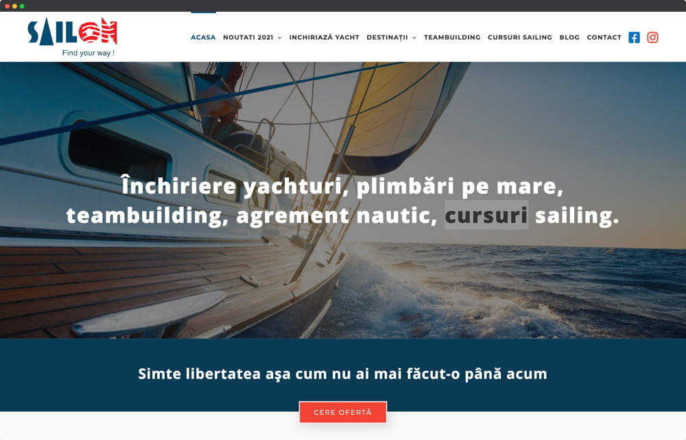Sailon Website Mockup Portofoliu