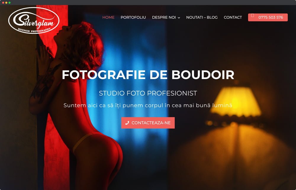 Silverglam Website Mockup Portofoliu