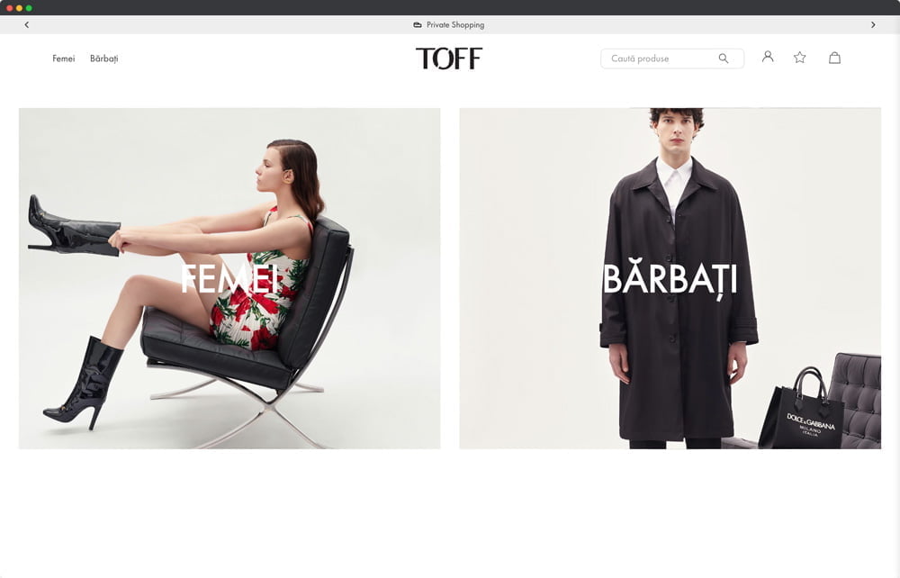 Toff Website Mockup Portofoliu