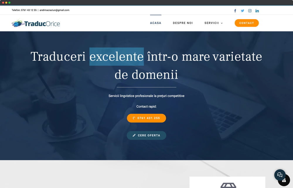 Traduc Orice Website Mockup Portofoliu